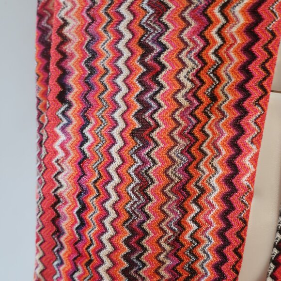 NWT Womens Missoni Multicolor Viscose Chevron Fringed Wrap Scarf Shawl OS - Picture 4 of 15